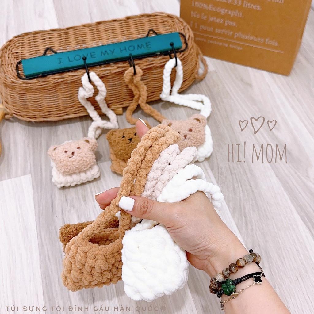 Túi đựng tỏi có đính hình gấu xù phong cách Hàn Quốc cho bé yêu.
