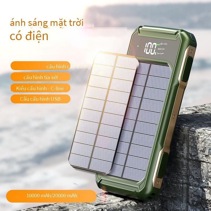 Đảm bảo chất lượng mới khép kín dòng màn hình kỹ thuật số sạc năng lượng mặt trời kho báu 20000 mAh cung cấp năng lượng di động ngoài trời dung lượng lớn