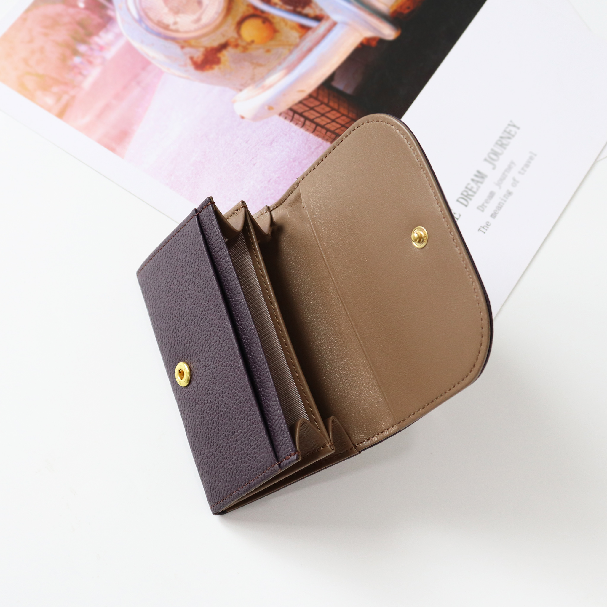 Ví card Sophia da bò thật Pink Ohara