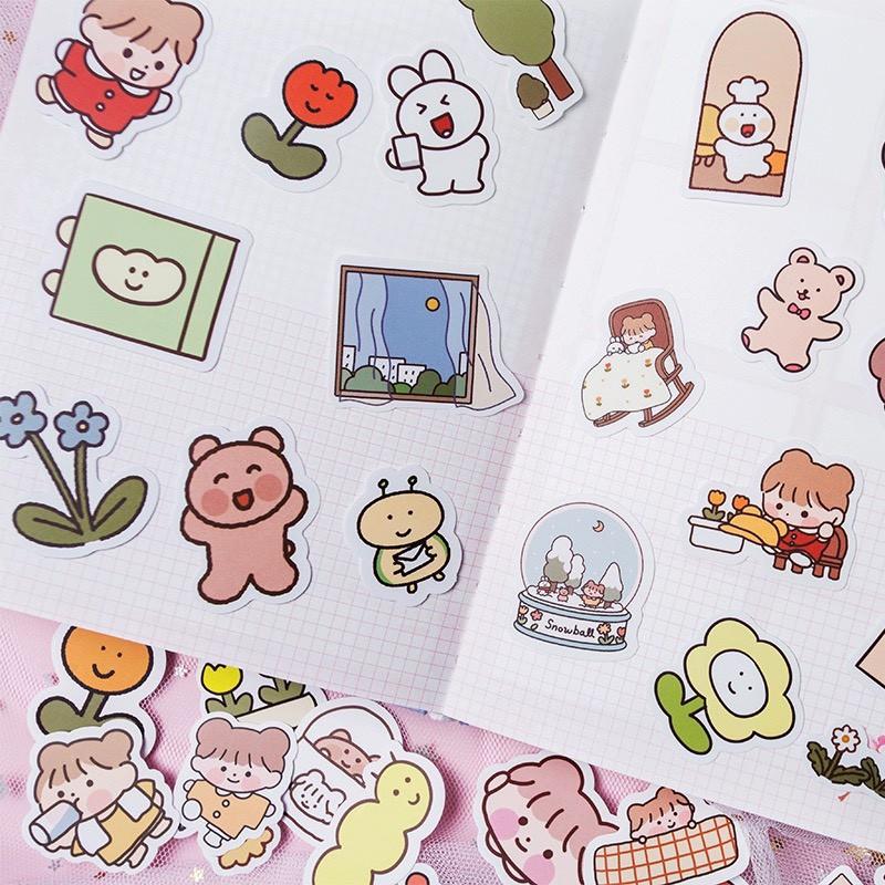 Set 100 sticker dán hình siêu siêu dễ thương - MiuSua