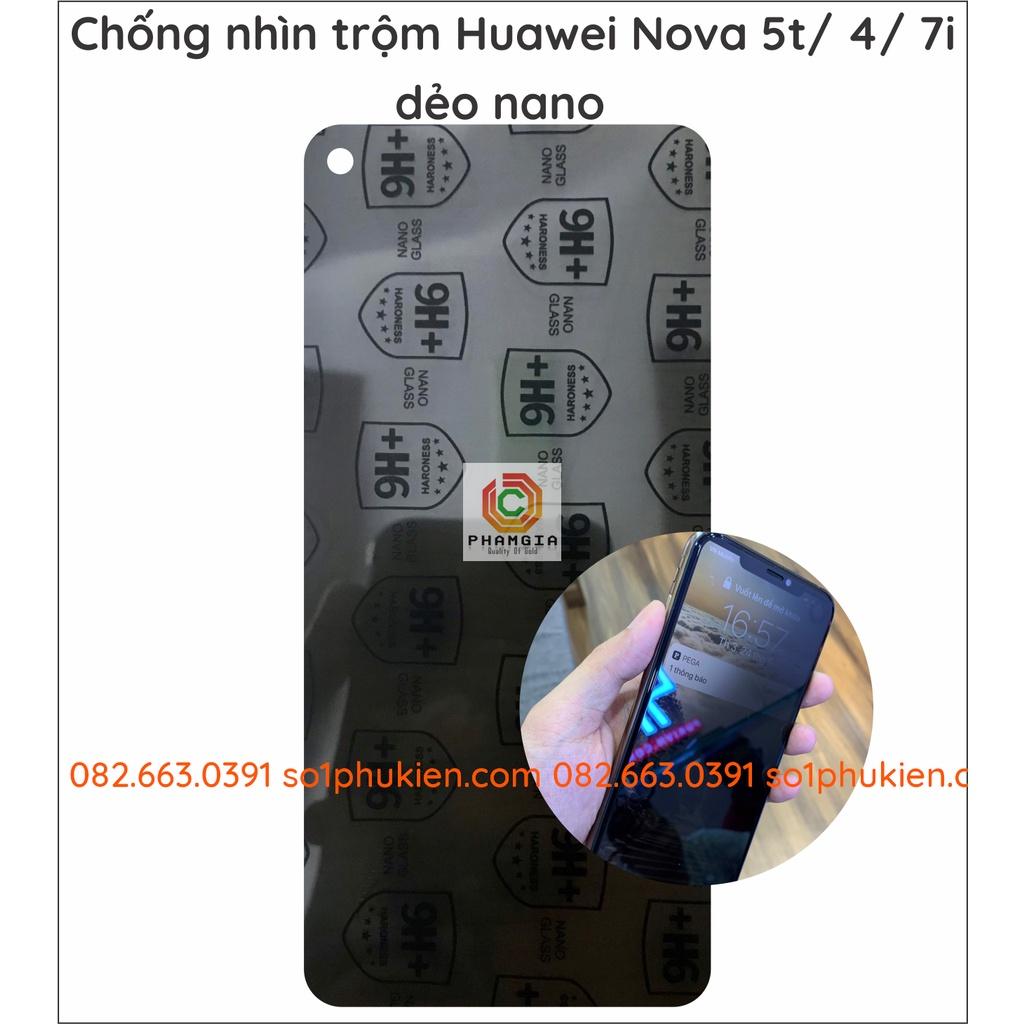 Dán cường lực chống nhìn trộm cho Huawei Nova 2i / 3 / 3e / 3i / 4 / 5t / 5 / 5 pro / 7i dẻo nano