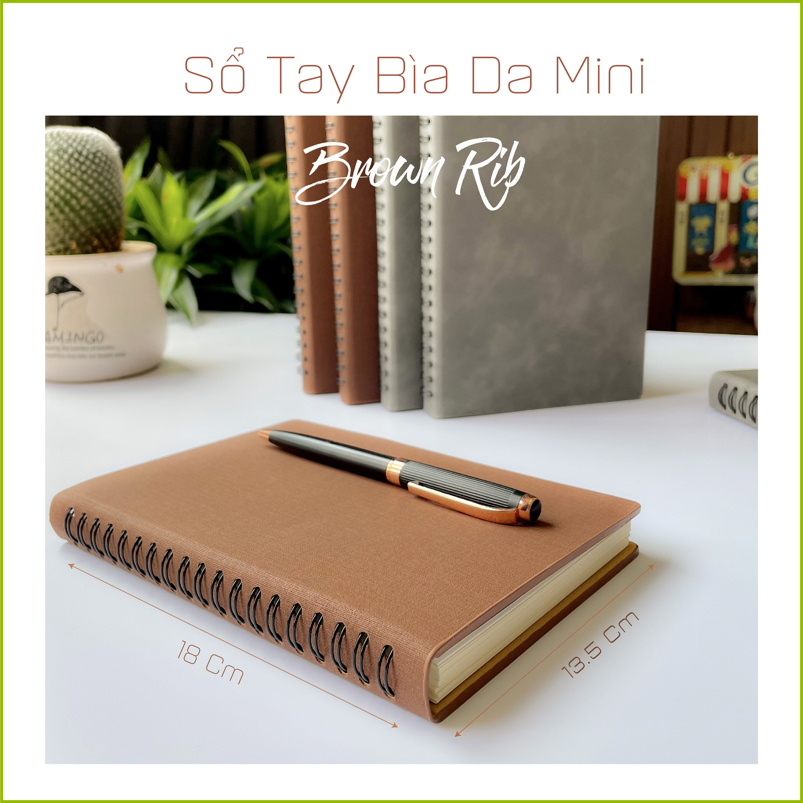 sổ Tay Bìa Da - Giấy Nhật Dày 200 Trang Bìa PU Không Thấm Nước - MN001