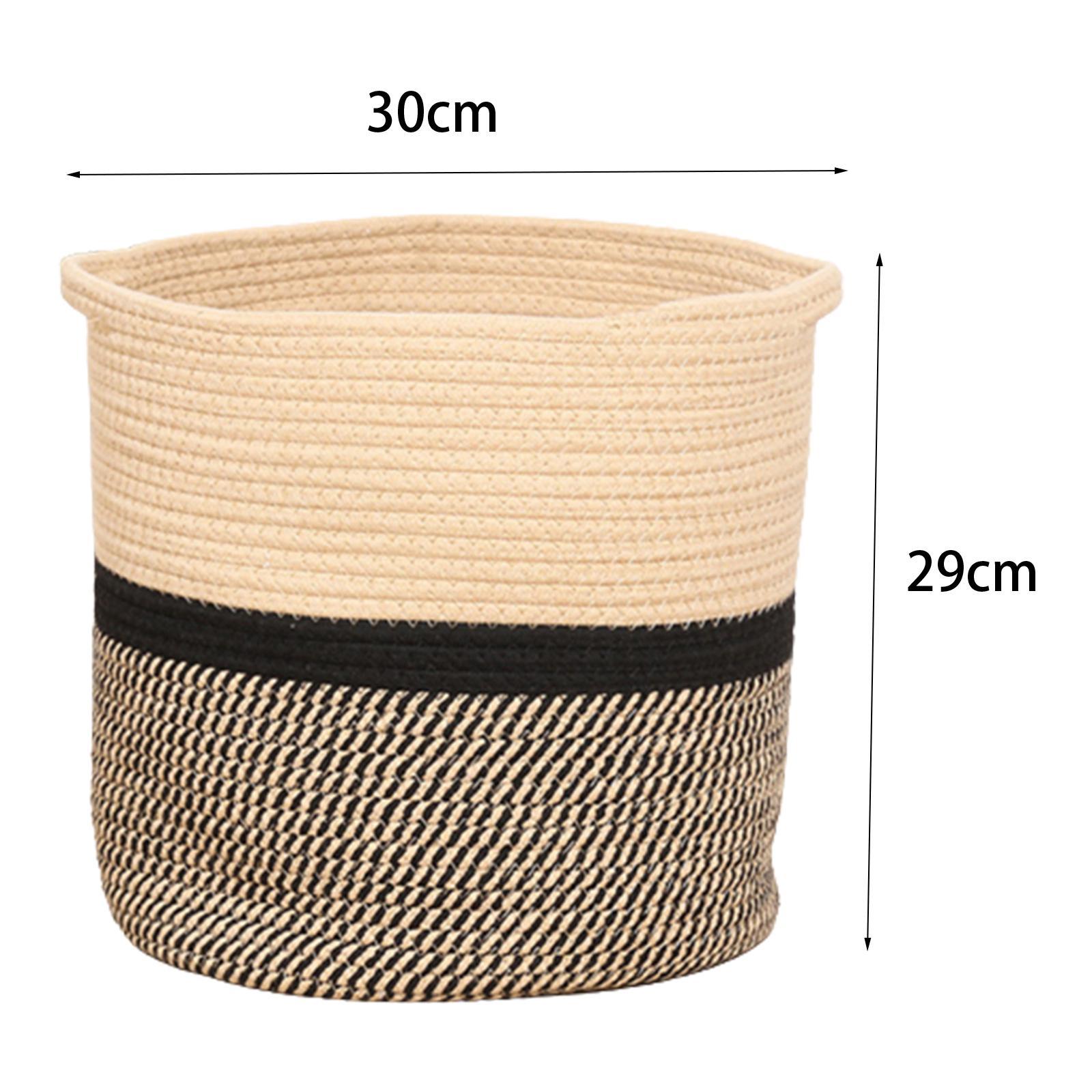Laundry Hamper, Decorative Organizing Basket, Freestanding Woven Rope Storage Basket for Socks Blanket Toys