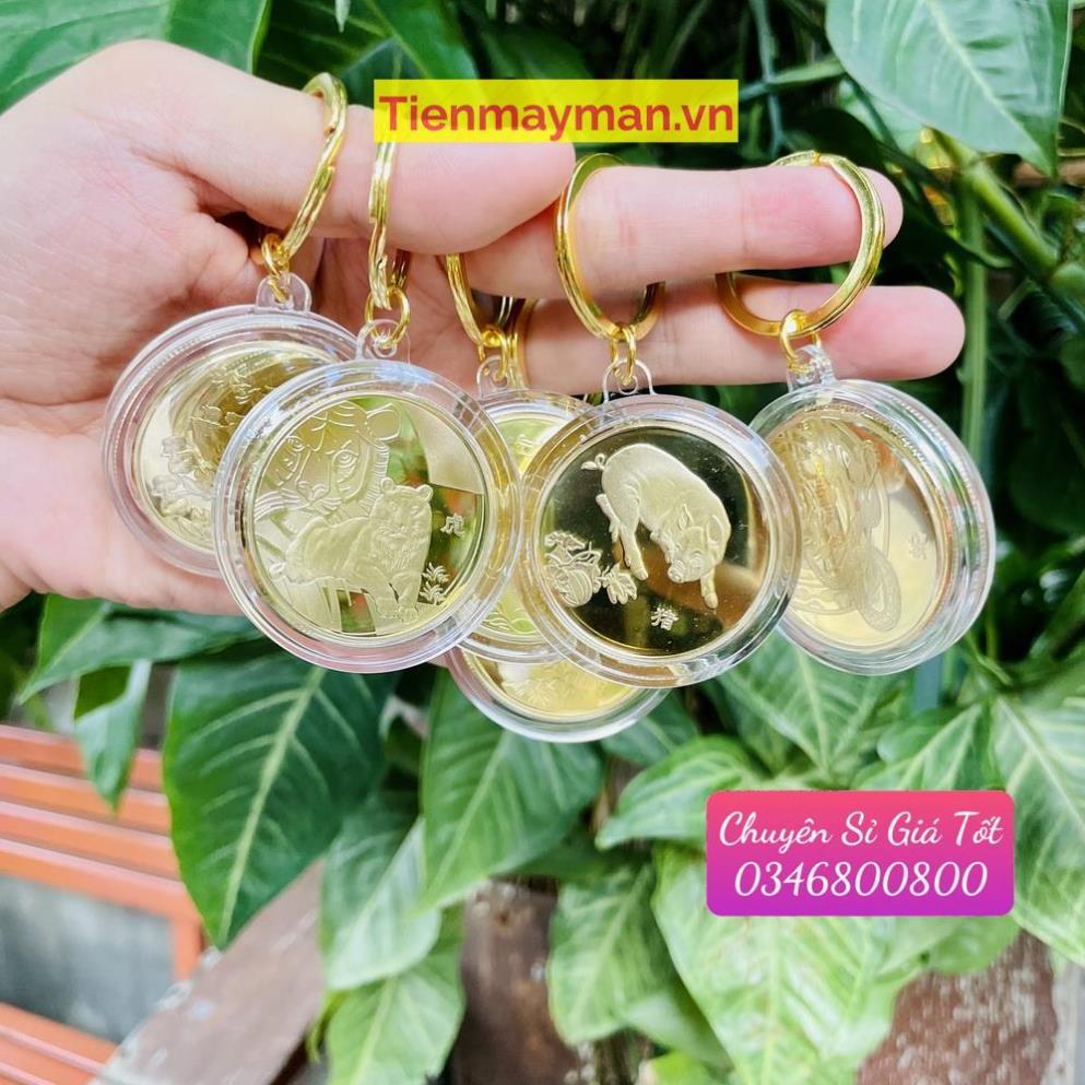 Móc Khóa Xu 12 Con Giáp Phong Thuỷ May Mắn