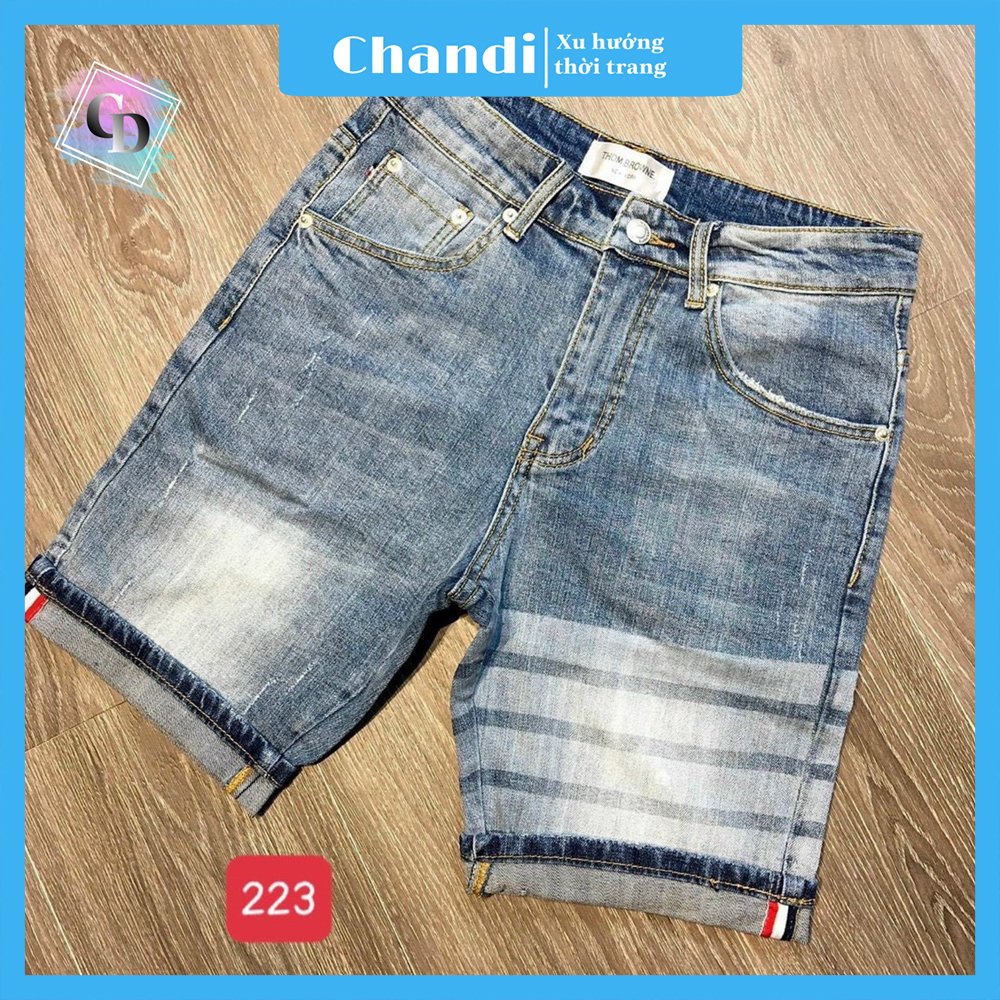 Quần Short Jean Nam co dãn kiểu dáng trẻ trung đơn giản Thương Hiệu Chandi, quần sọt mẫu mới xu hướng 2021 QSJN223