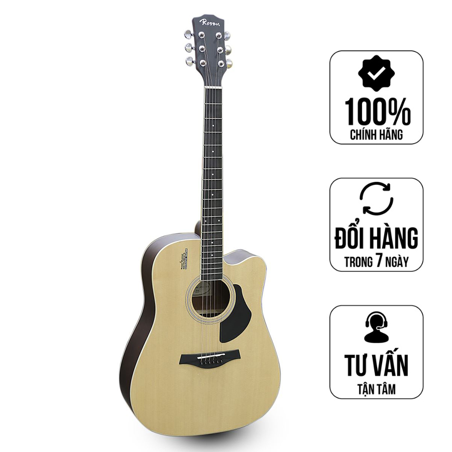 Đàn Guitar Acoustic Rosen G13NA Màu Vàng Gỗ Tự Nhiên ( Solid Top) - Âm Thanh Tốt