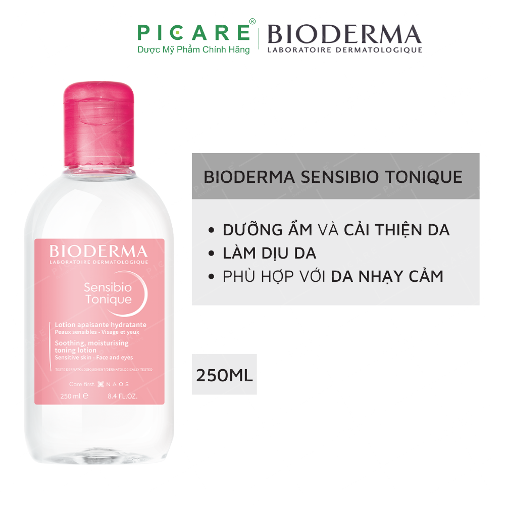 Nước Hoa Hồng Dưỡng Ẩm Dành Cho Da Nhạy Cảm Bioderma Sensibio Tonique 250Ml