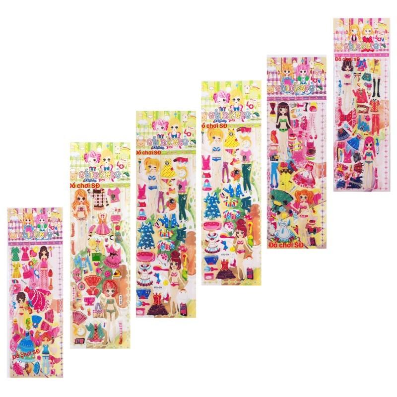 Hình dán nổi 3D - combo 10 tấm khác nhau