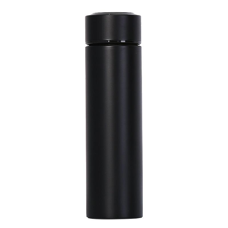 Chai nước truyền trà 500ml Chai nước, cốc du lịch với màn hình cảm ứng LCD thông minh, giữ nóng hoặc lạnh (Đen)