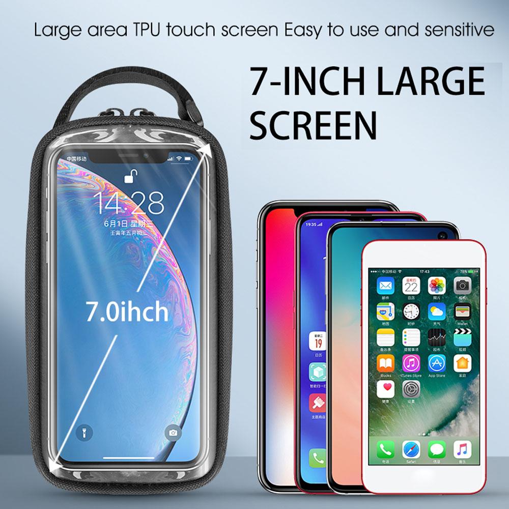 WEST BIKING 1L Bicycle Bag Reflective Bike Frame Fronttube Bag Touchscreen Mobilephone Bag Cycling Bag Road Bike Accessories