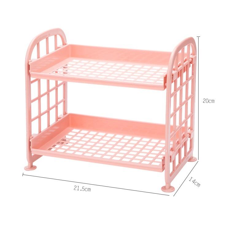 Kệ Nhựa Để Vật Dụng 2 Tầng Mini Nhỏ Gọn Xinh Xắn