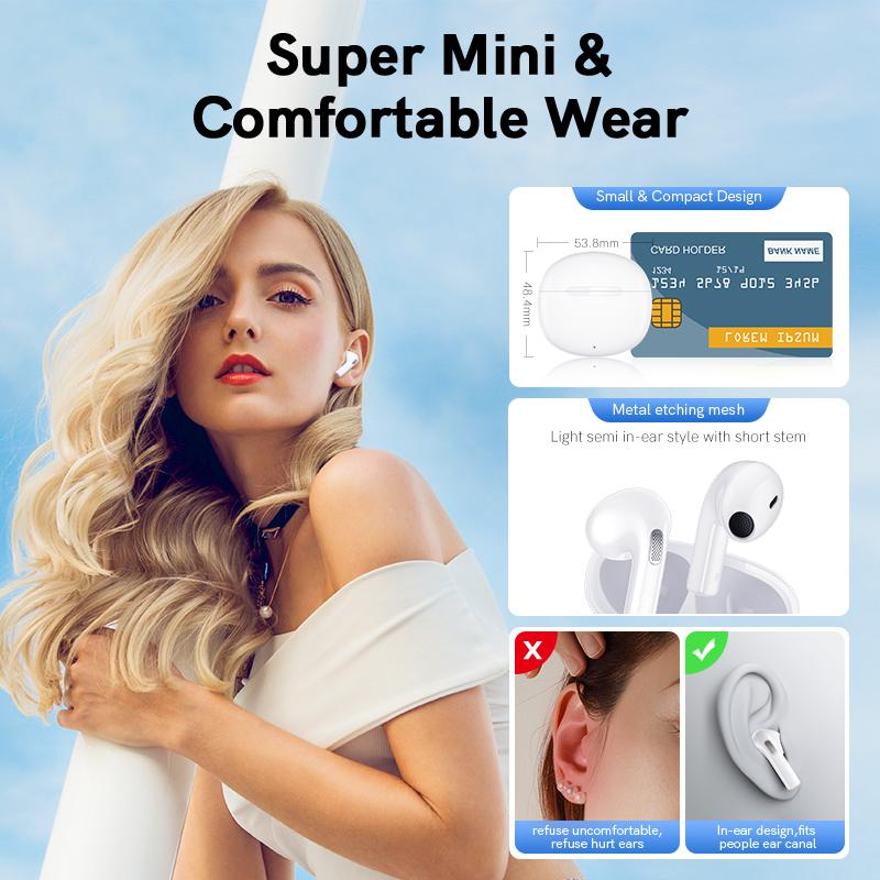 QCY T20 MỚI Tai nghe không dây Bluetooth 5.3 TWS Tai nghe nhét tai có độ trễ thấp 68ms Trình điều khiển 13 mm Tai nghe HIFI 4 Mic Cuộc gọi ENC HD Màu sắc: T20 Đen
