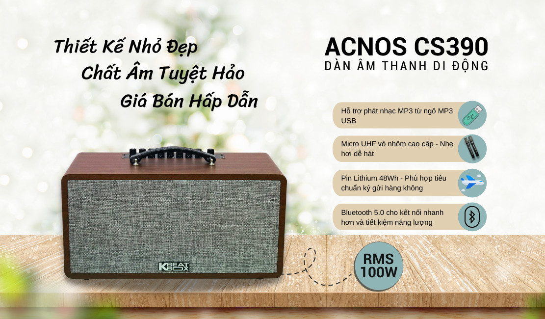 DÀN KARAOKE DI ĐỘNG CS390 - HÀNG NHẬP KHẨU