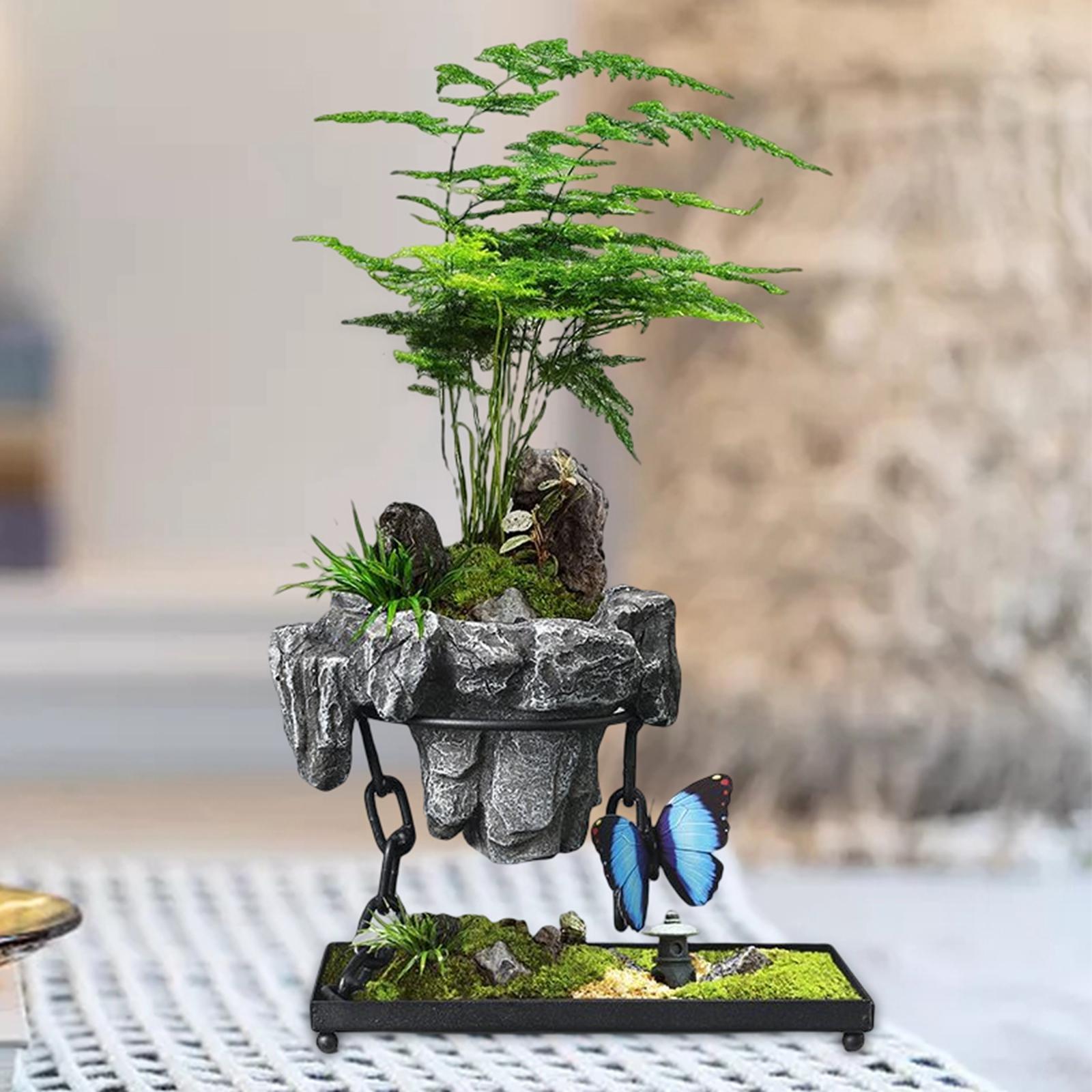 Butterfly Floating Plant Pot Planters Square with Rockery