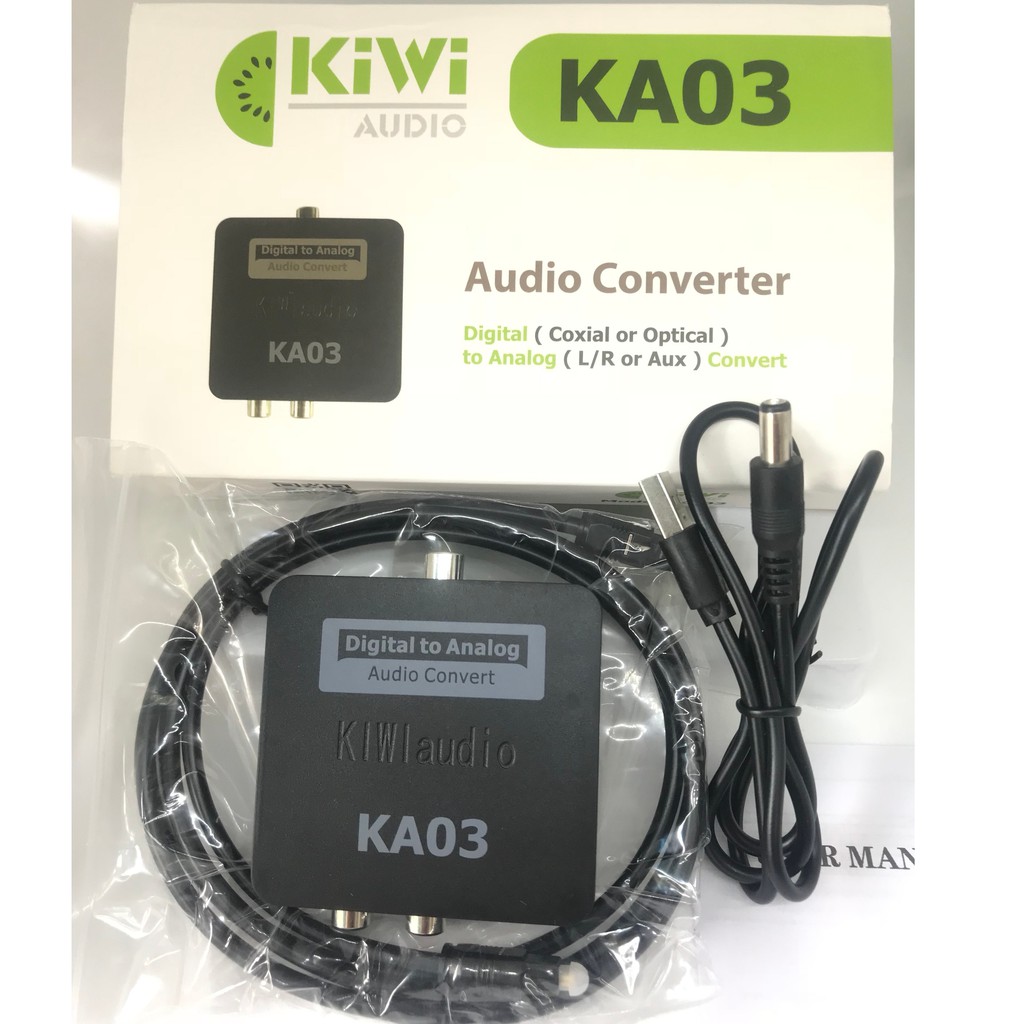 Bộ chuyển âm thanh TV 4K quang optical sang audio AV ra amply + Cáp optical KA03 Bộ Chuyển Quang Âm Thanh Từ Digital Sang Analog Âm Thanh Lớn Tặng Kèm Dây AV  - Hàng chính hãng