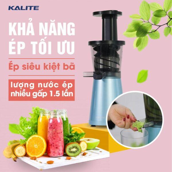 Máy ép hoa quả chậm Kalite KL 530 dung tích 250ml công suất 200W ép hoa quả kiệt bã, Hàng Chính Hãng