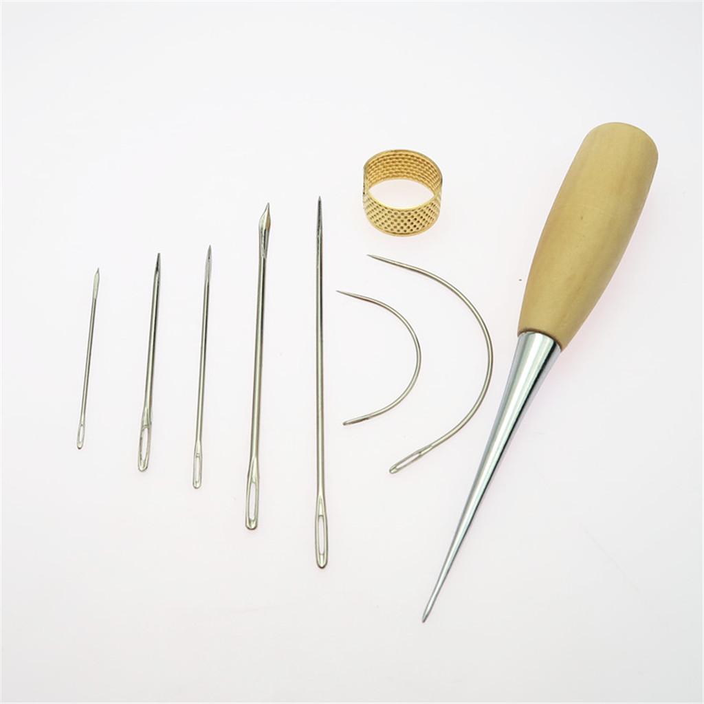 14 Cái/lốc Leathercrafts Bộ Dụng Cụ Giày Bộ Dụng Cụ Sửa Chữa: Da Sáp Dây Ren + MAY Awl + Mắt Lớn Kim
