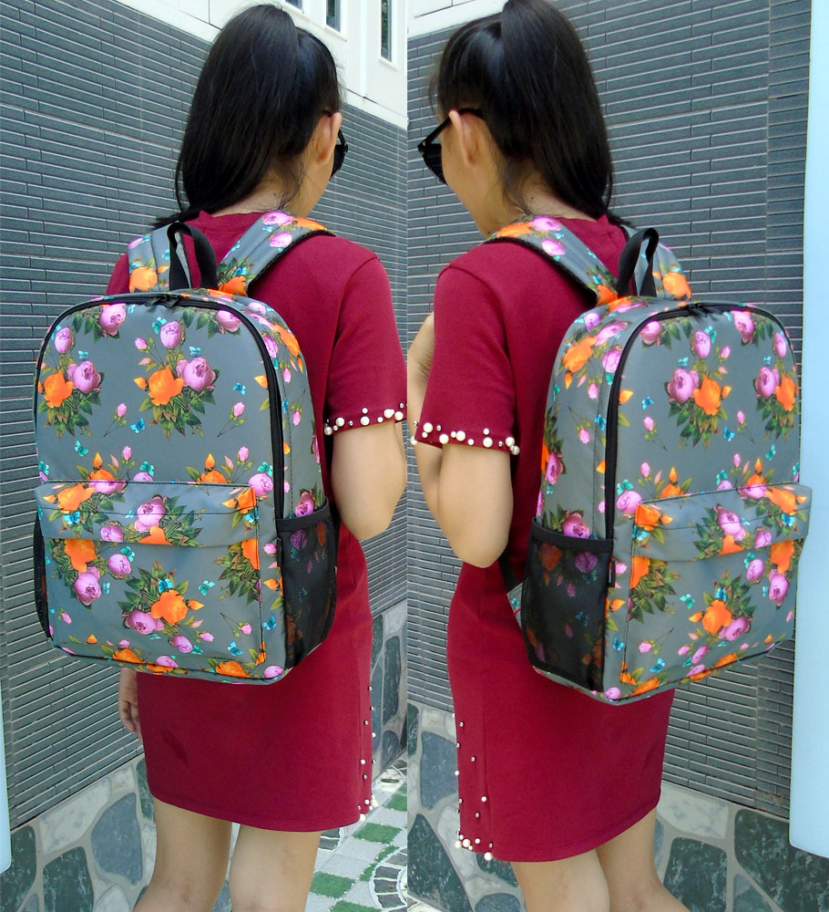 Balo Basic Hoa Vintage Thời Trang