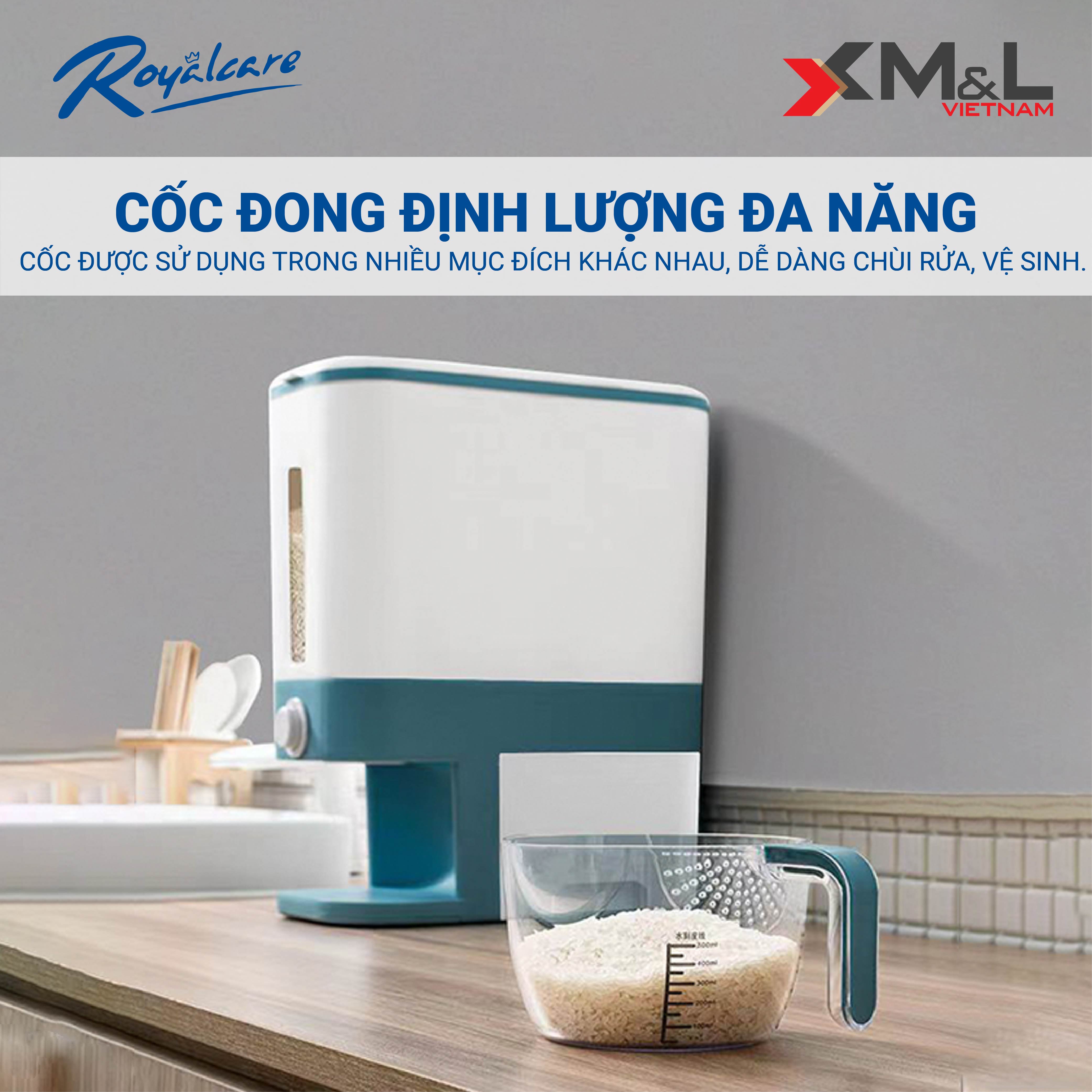 Thùng đựng gạo thông minh M&L Royalcare 6068 - bao gồm khay đựng ngũ cốc - chống ẩm mốc côn trùng - đồ gia dụng tiện ích