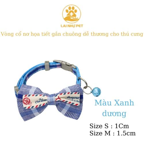 Vòng cổ nơ hoạ tiết gắn nơ caro dễ thương cho thú cưng - Lai Nhự Pet