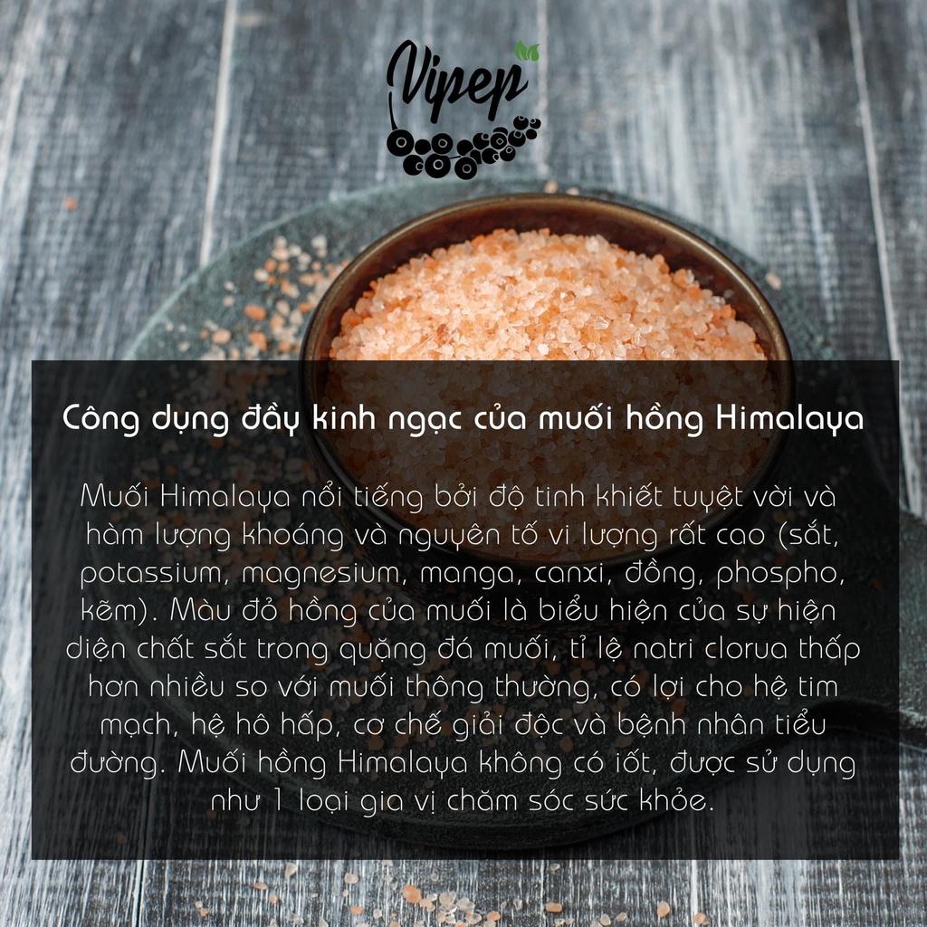 Muối hồng Himalaya nguyên hạt 100% Vipep không tạo màu, chuyên dùng sơ chế món ăn, gia vị tẩm ướp