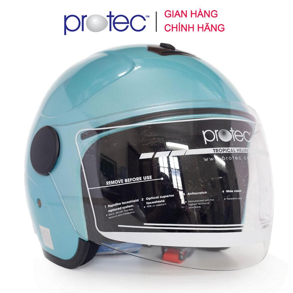 Mũ bảo hiểm 3/4 có kính Protec MO-001, kiểu dáng mới, gọn nhẹ, ôm sát đầu, thời trang