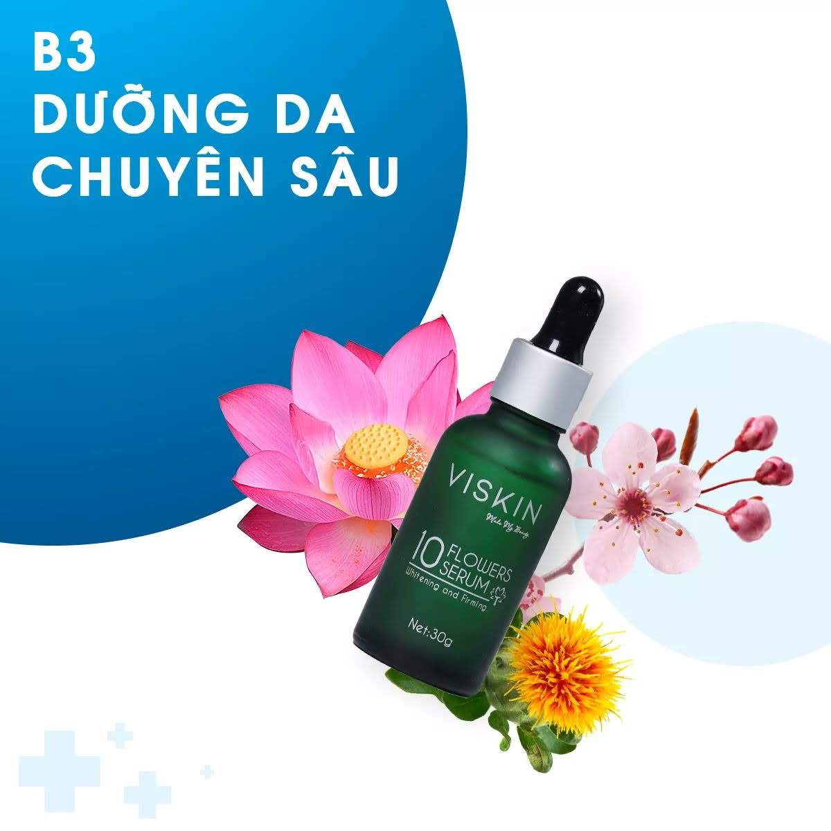 VISKIN 10 FLOWERS SERUM - TINH CHẤT 10 LOÀI HOA VISKIN - pH 5.4