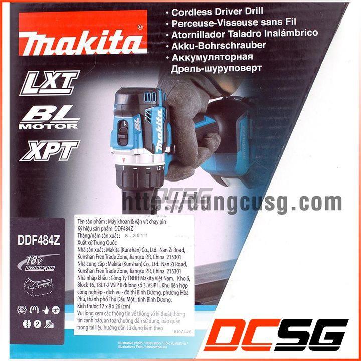 Máy khoan, vặn vít 13/38mm dùng pin 18V Makita DDF484Z