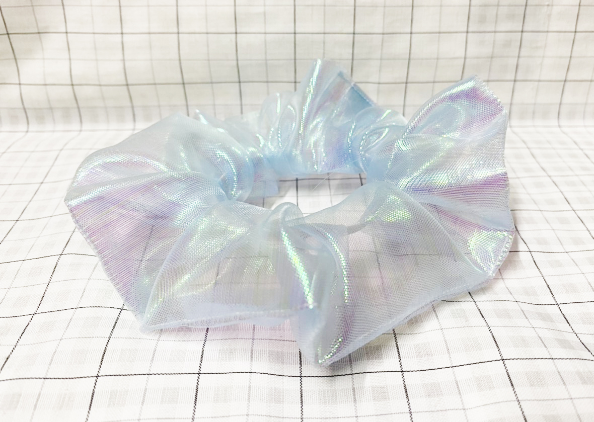 Dây cột tóc scrunchies mẫu mới màu xanh ngọc ánh kim - cột tóc màu hot