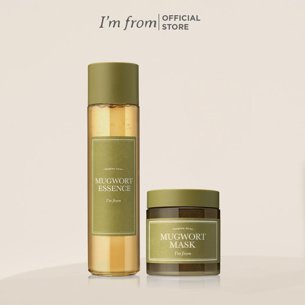 Combo Dịu Da Mặt nạ ngải cứu I'm From Mugwort Mask 110g+Tinh chất ngải cứu I'm From Mugwort Essence 160ml