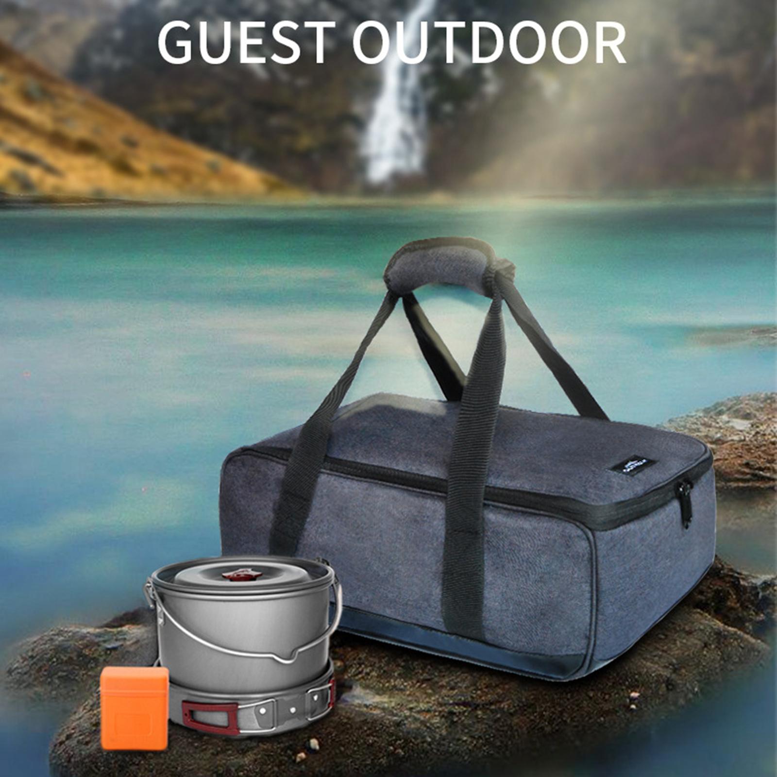 Camping Cookware Kits Carry Bag Gas Canister Pot Pan Storage Case Tote Bag