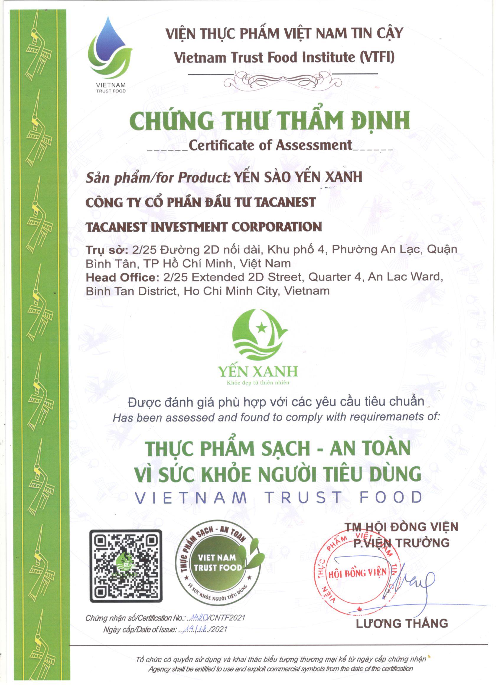 Hộp quà tết - Nước tổ yến sào chưng đường phèn - Yến Xanh - 15% tổ yến - Hộp 6 lọ x 70ml tặng kèm túi xách