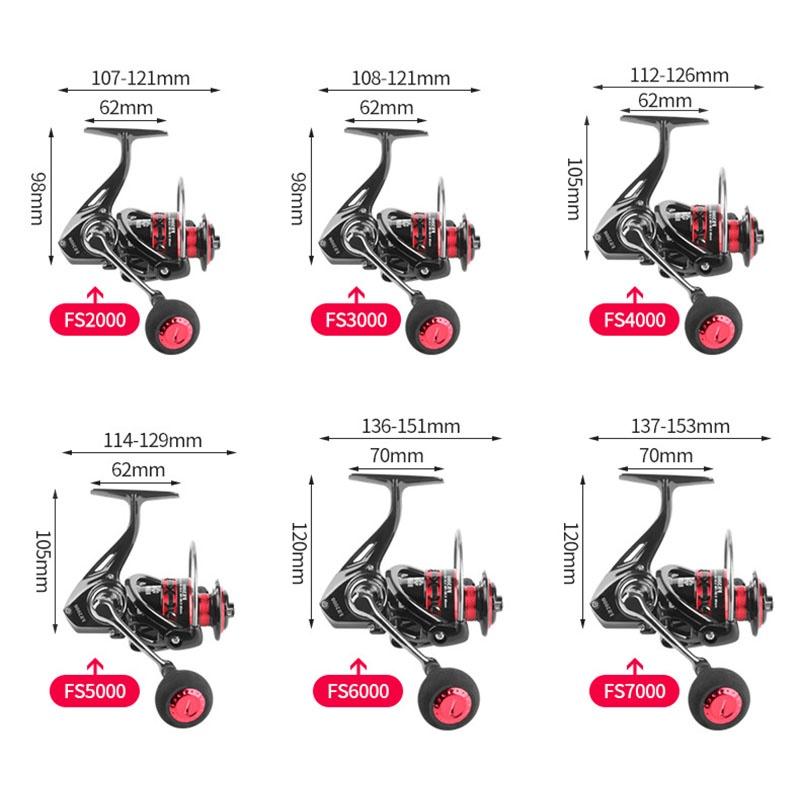 Máy câu cá kim loại DEUKIO FS2000-7000 dùng câu lure câu lăng xê mã FS