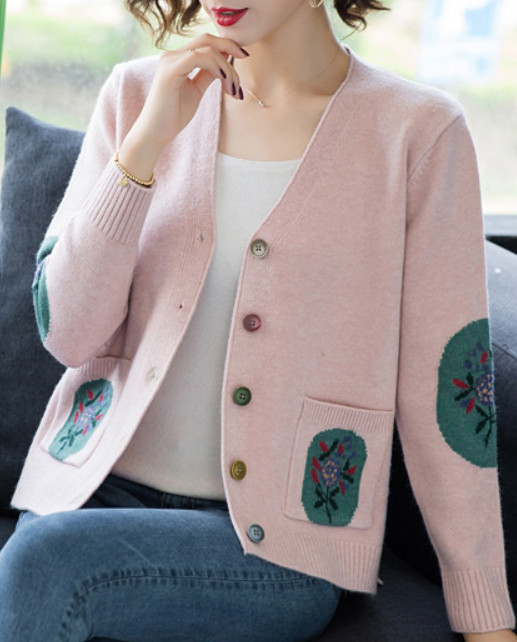 Áo Cardigan Nữ Họa Tiết Hoa Dễ Thương ALNO38 MayBlue Kiểu Dáng Hàn Quốc