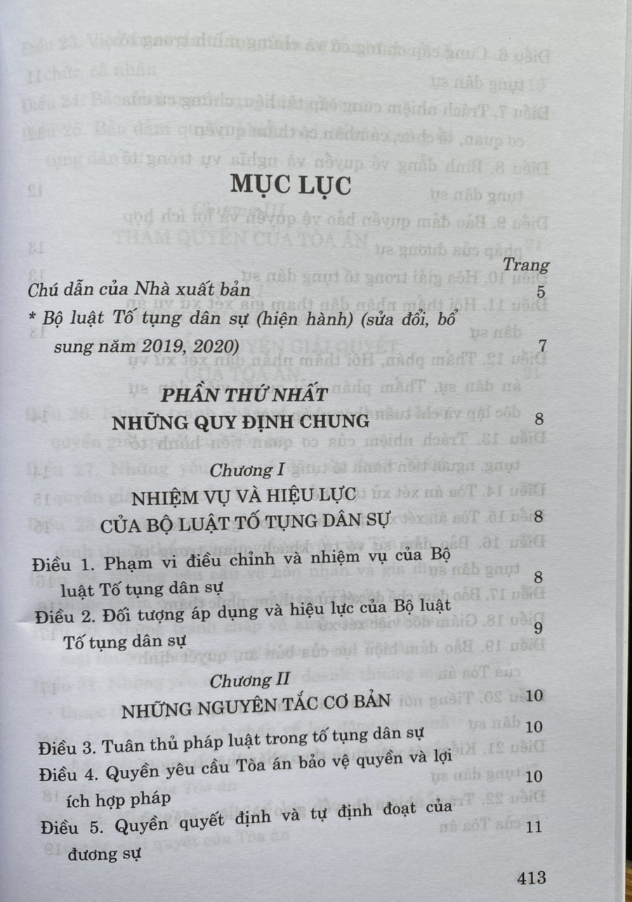 Bộ Luật Tố Tụng Dân Sự ( Hiện Hành ) ( Sửa Đổi, Bổ Sung Năm 2019,2020, 2022,2023)