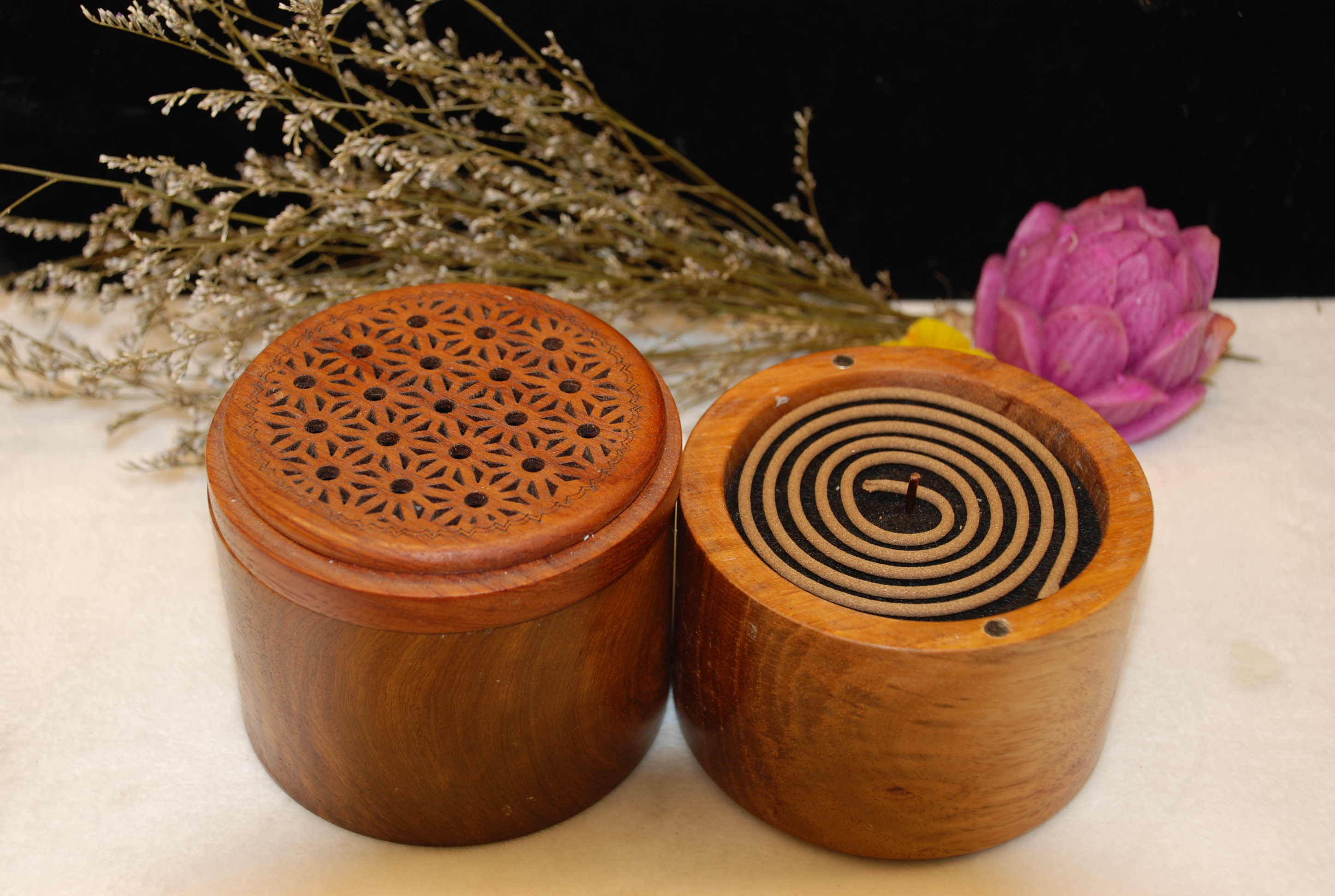 Xông trầm gỗ hương khoanh 2in1