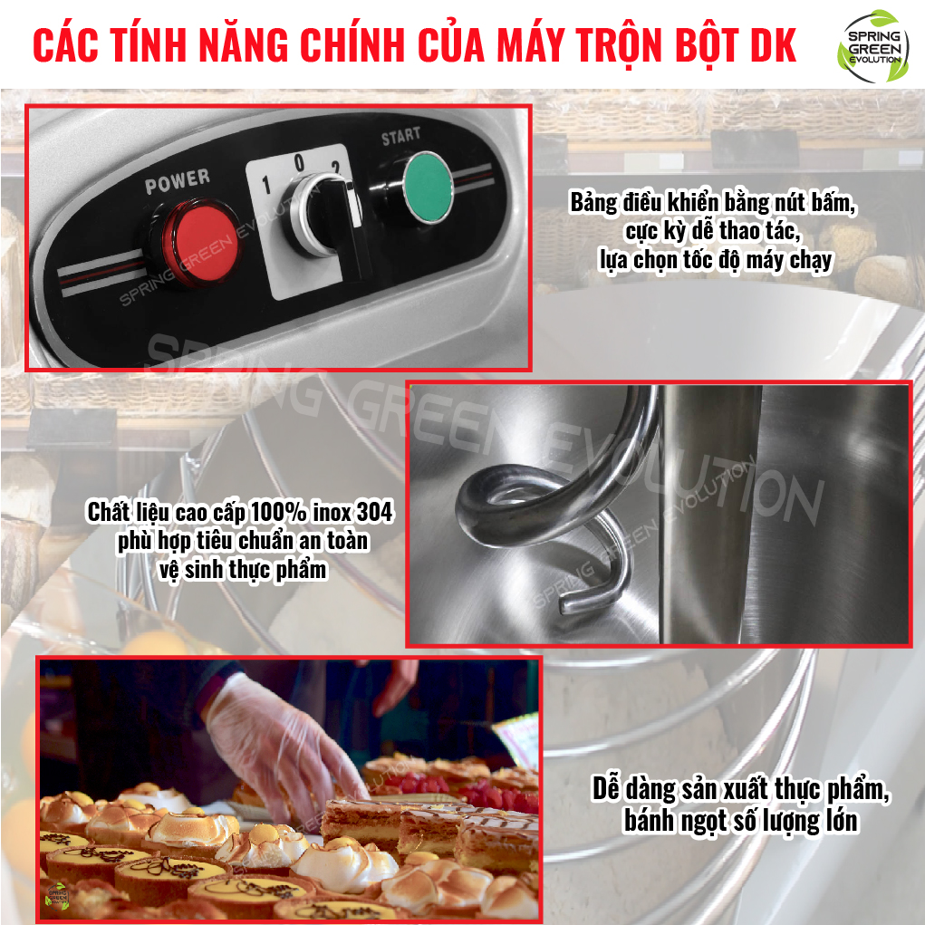 Máy Trộn Thực Phẩm Công Suất Cao DK30 (Với 3 Mẫu 20L, 30L và 60L) . Cực Kì Mạnh Mẽ, Trang Bị Motor Công Suất Cao, Trộn Mọi Thực Phẩm. Hàng Nhập Khẩu Chính Hãng SGE Thailand