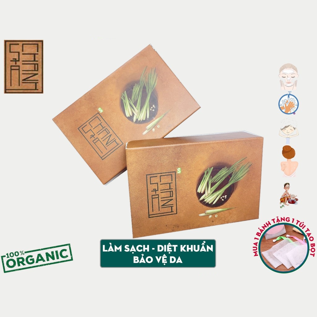 Set 3 Xà bông tắm Sinh Dược Sả chanh,xà phòng handmade 100% Làm Từ Thiên Nhiên, bánh 100gr Dưỡng da, sạch khuẩn , Giảm Mụn Lưng,