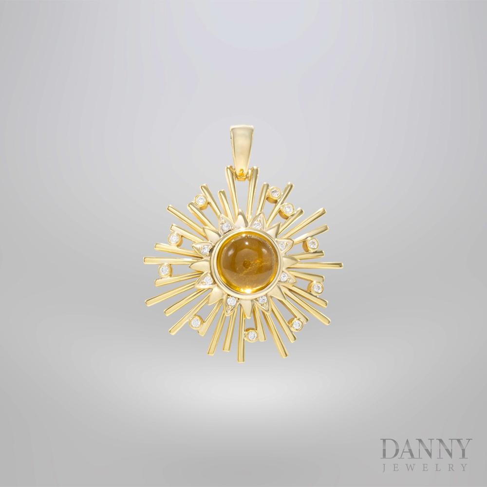 Mặt Dây Chuyền Danny Jewelry Bạc 925 Xi Vàng 18k Đính đá Citrine DI1GHZ001