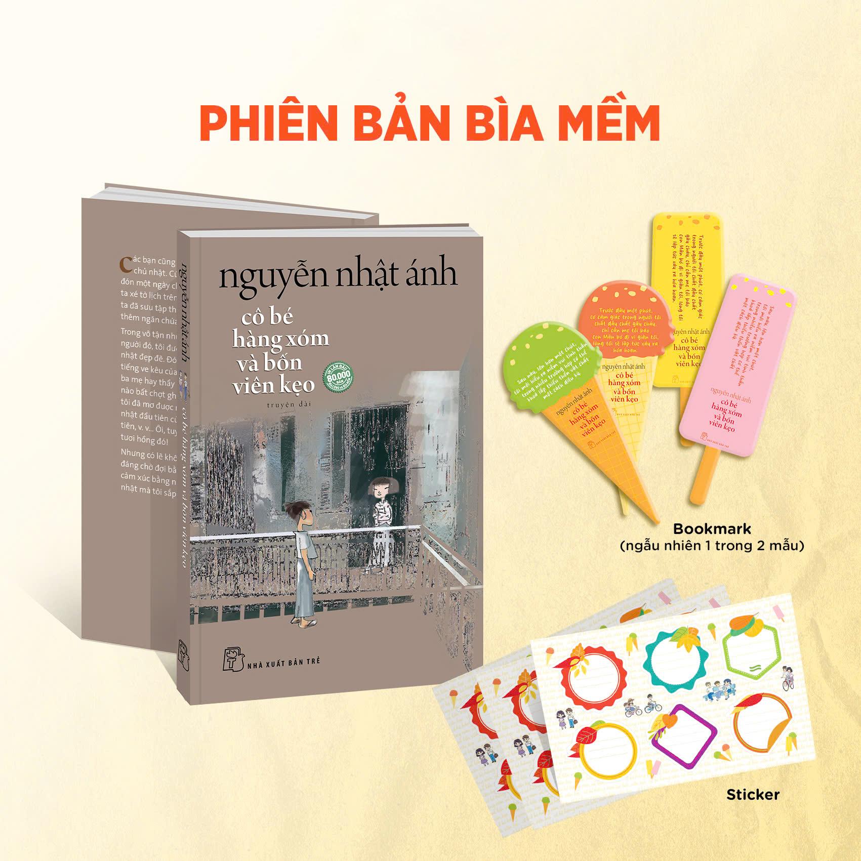 Sách Nguyễn Nhật Ánh - Cô Bé Hàng Xóm Và Bốn Viên Kẹo - Tặng Kèm Random 1 Trong 4 Mẫu Bookmark + Sticker