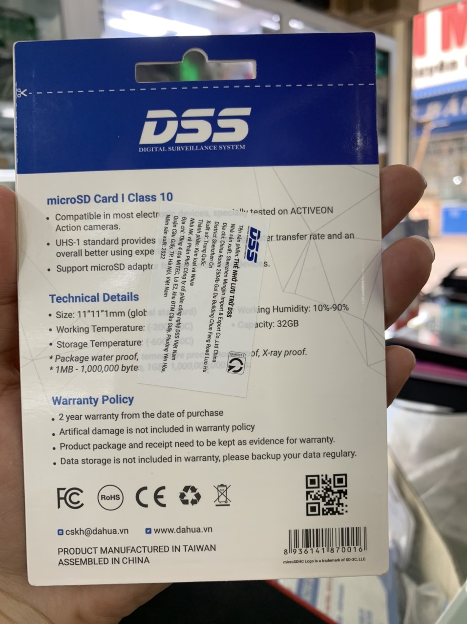 Thẻ Nhớ MicroSD DSS 32Gb Class 10 (Thẻ Chuyên Dụng Cho Camera, Điện Thoại,...) - Hàng chính hãng