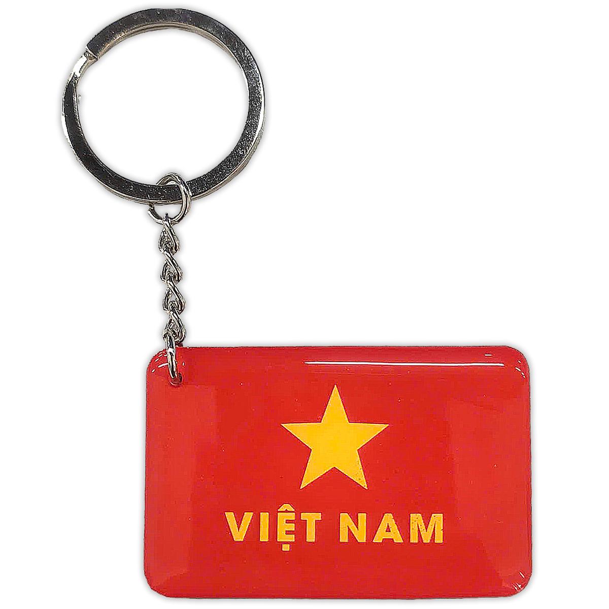 Móc Khóa Nhựa Hình Chữ Nhật Cờ Việt Nam