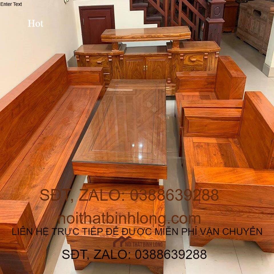 Bộ Bàn Ghế Sofa Đối Gỗ Hương Đá