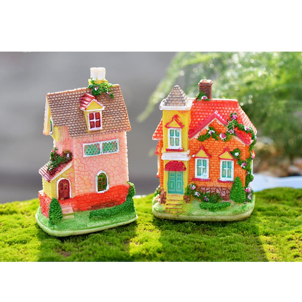 Cute Villa Cottage Mini Fairy Garden Ornament Miniature Plant Pot Dollhouse