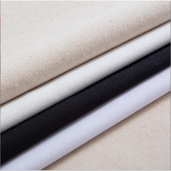 Vải Canvas 100% COTTON CANVAS FABRIC 225GSM thô cotton màu be trắng đen tái sử dụng không thấm nước