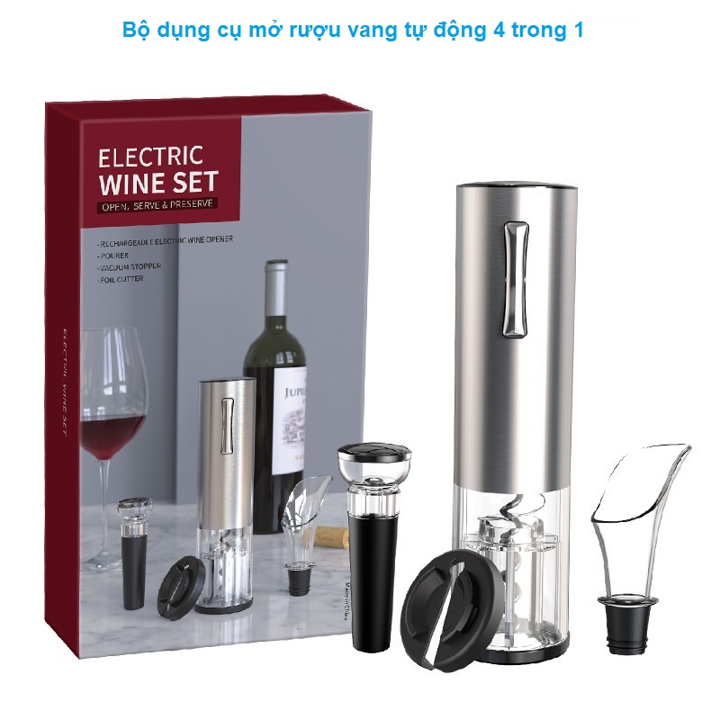 Bộ dụng cụ mở chai vang tự động