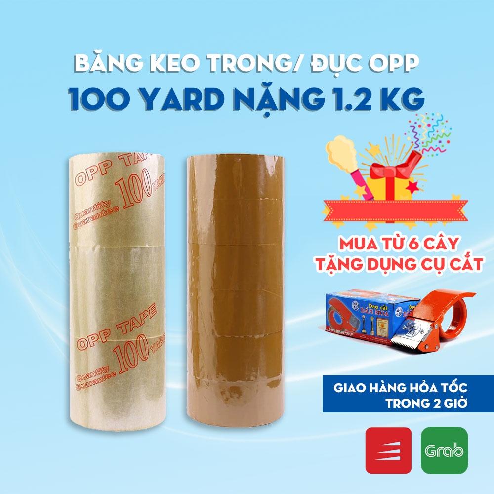 Băng Keo Trong, BK Đục 100 Yard 1.2Kg Đóng Gói Dán Hàng