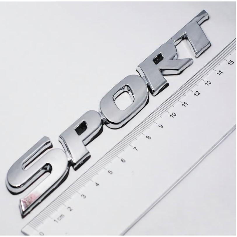 Logo Sticker 3D trang trí ô tô SPORT- MÀU BẠC:  SKU:225-2