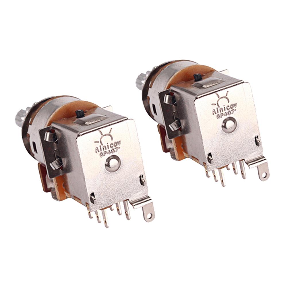 Phép Lạ Chiếu 2 Chiếc Kim Loại Dpdt A500K B500K Chuyển Mạch Nồi Chiết Áp Cho Đàn Guitar Bass