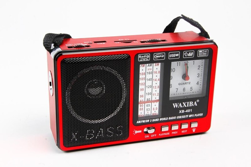 ĐÀI RADIO USB NGHE NHẠC WAXIBA XB-402 BT CÓ ĐỒNG HỒ ,NGHE FM/AM/SW LOA SIÊU LỚN hàng chính hãng